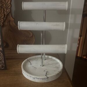 White Marble Jewelry Stand